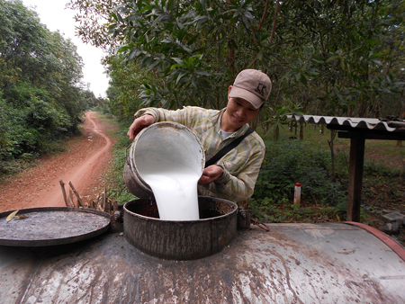 Mỗi năm, riêng thu mua mủ cao su đem về cho anh Khánh hơn 150 triệu đồng.